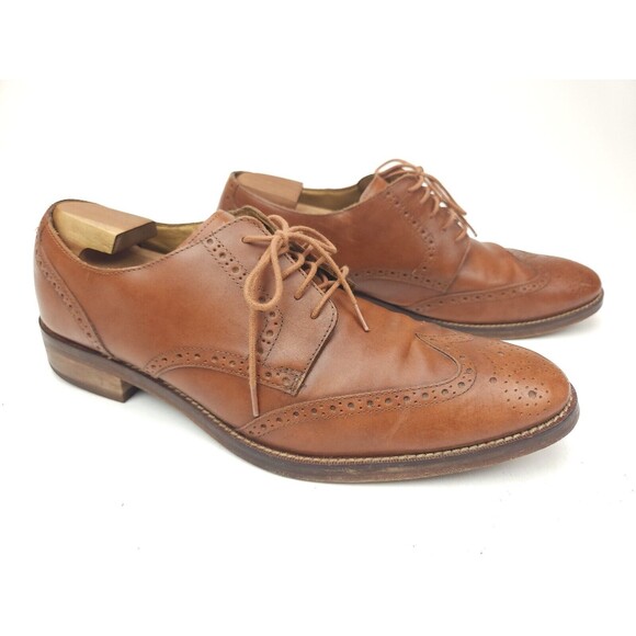 Cole Haan Grand OS Brown Leather Wingtip Lace Up Oxfords Shoes Men\'s 13 M